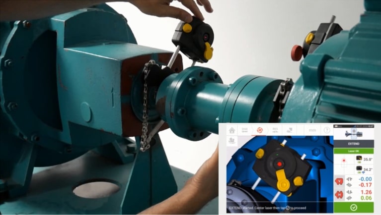 Figure 2. Using Freeze Frame to measure the initial position of a machine.