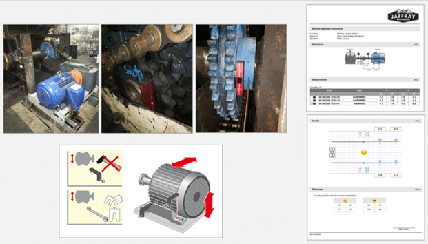 Figure 3. Aligning the chain drive for a pan feeder