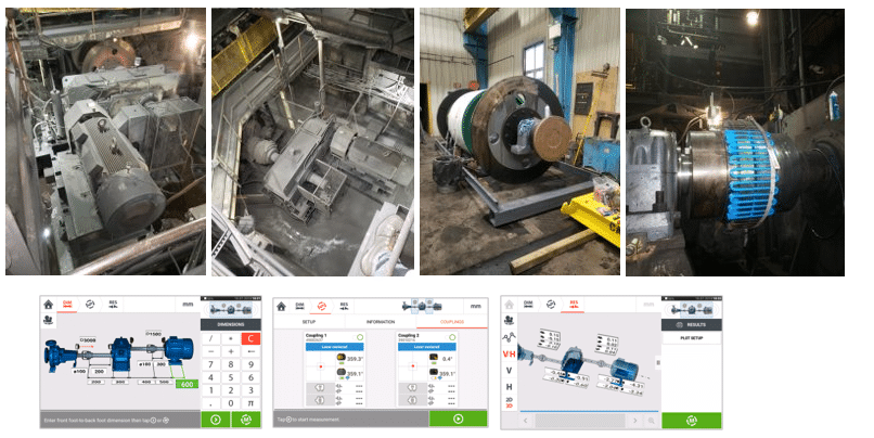 Figure 4. Aligning a large conveyor drive with a machine train