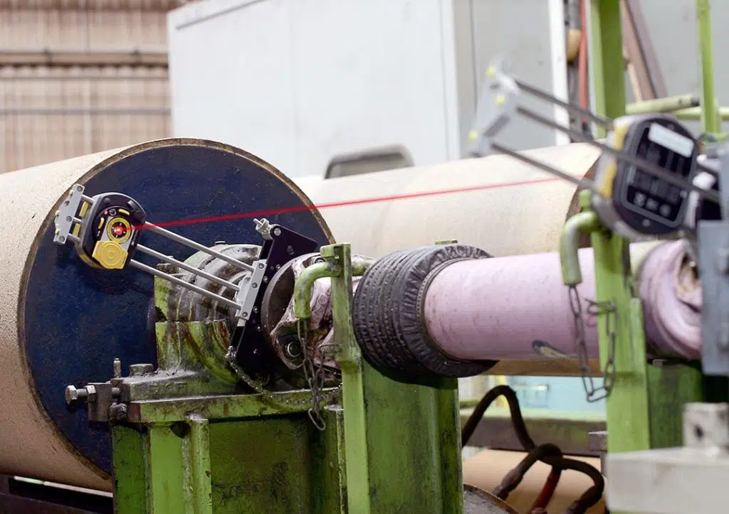 Cardan shaft alignment being performed 