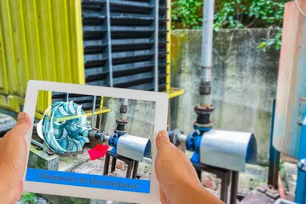 Electric motor maintenance, diagnostics, and failure prevention using augmented reality.